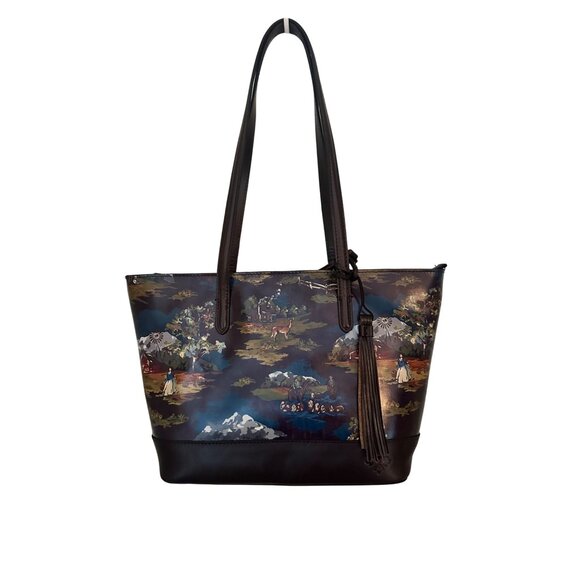 NWOT Patricia Nash Verzi Tote Montana Prairie Skies Leather Handbag With Tassel - Picture 3 of 13